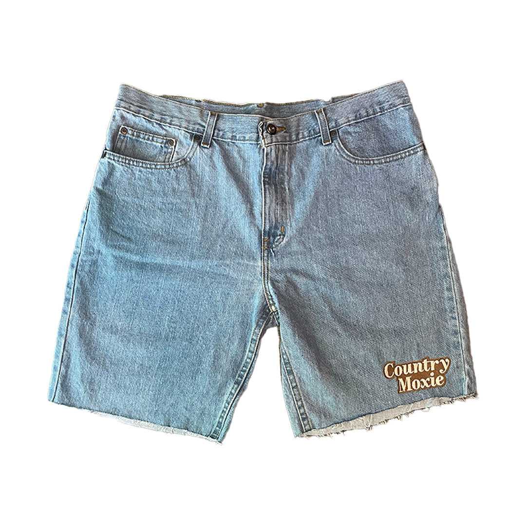 Mens Versatile Embroidered Denim Shorts
