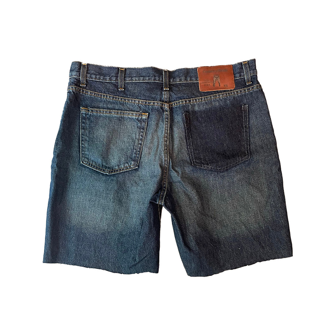 Mens Versatile Laser-Etched Denim Shorts