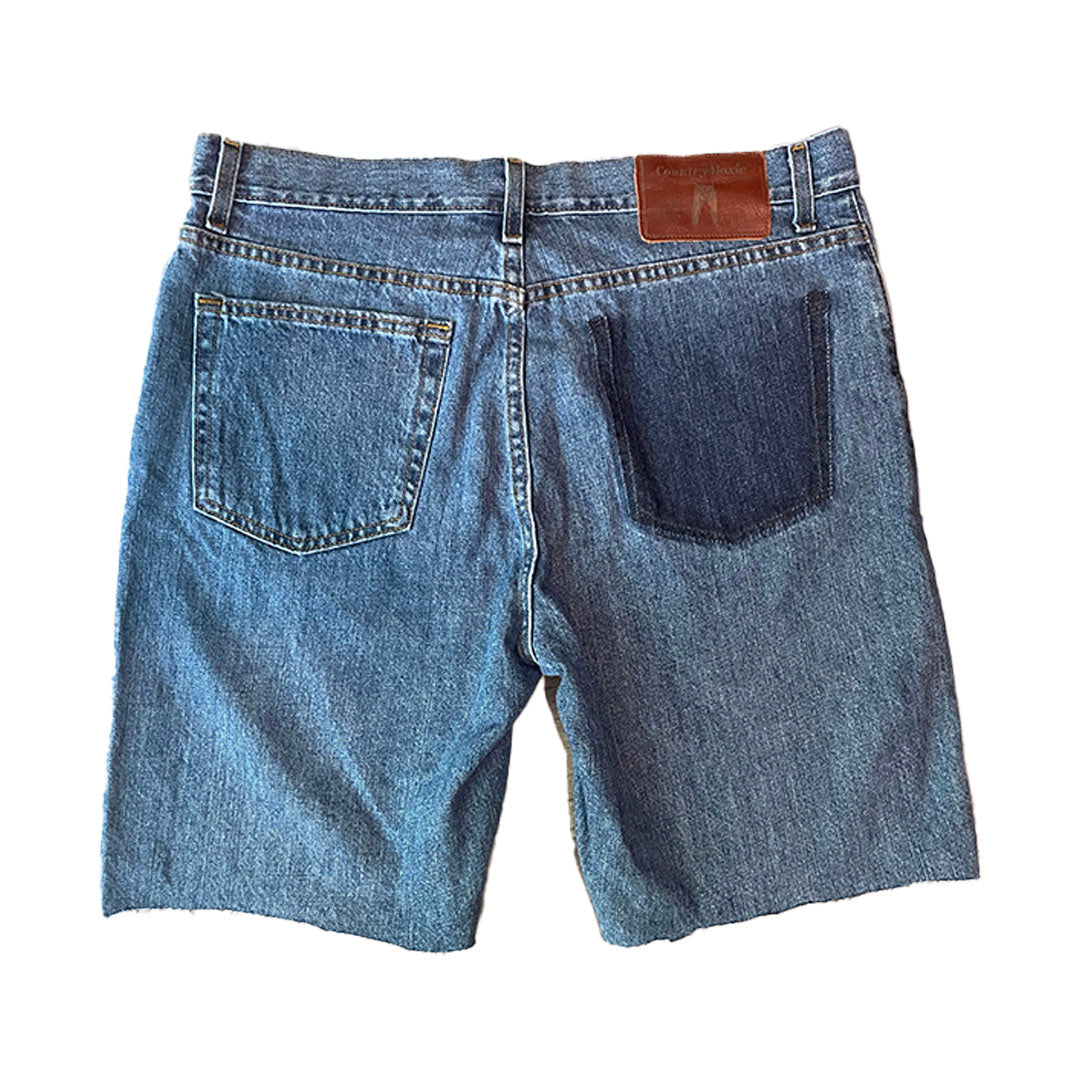 Mens Versatile Laser-Etched Denim Shorts