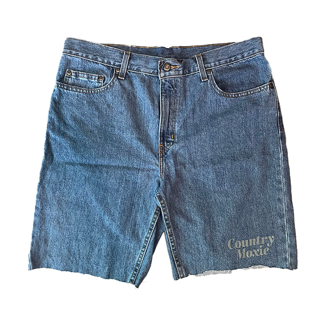 Mens Versatile Laser-Etched Denim Shorts